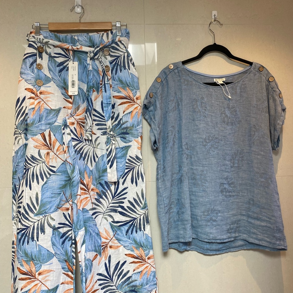 Tropical Print Women's Wide leg Pant & Top